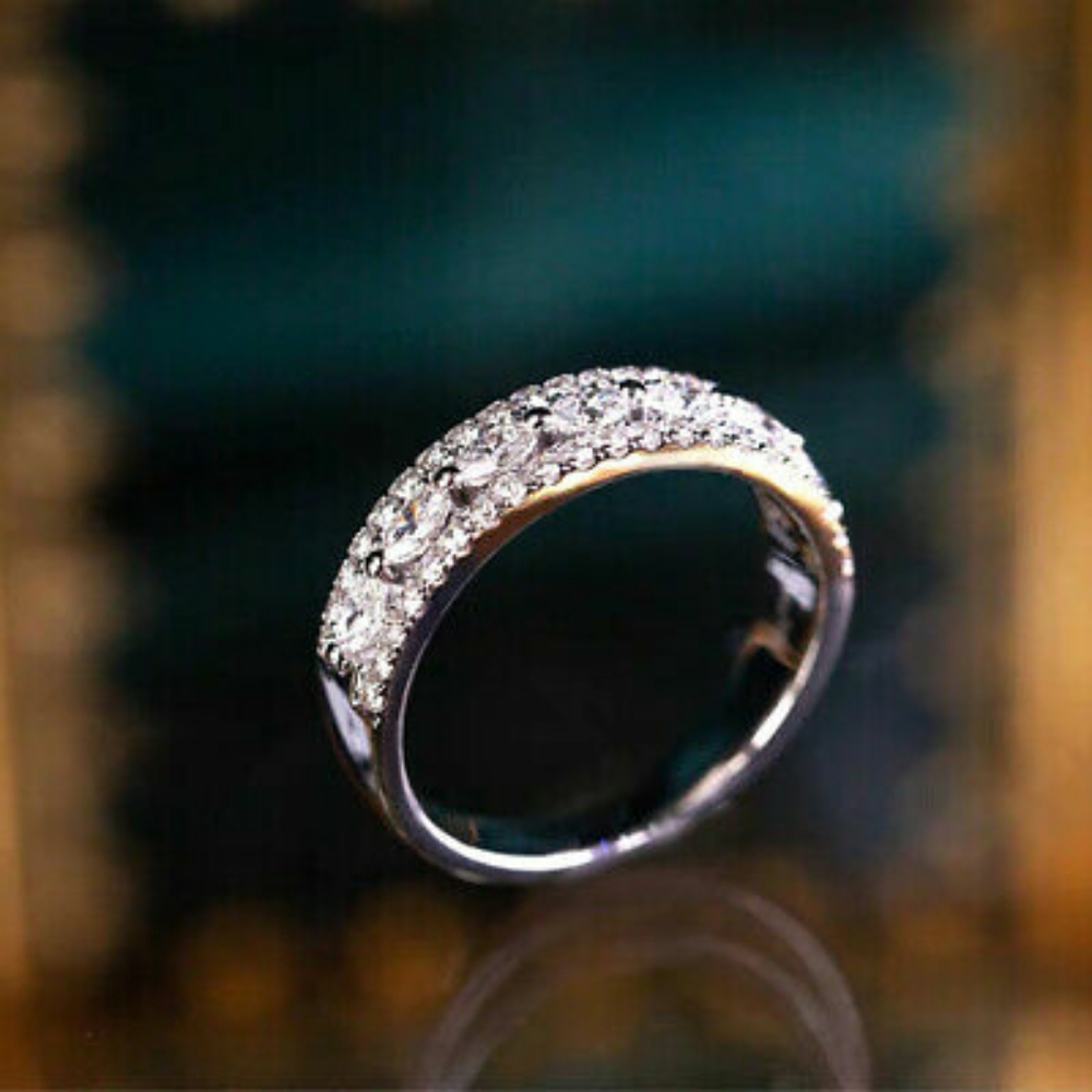 Silver Cubic Zirconia Liberty Ring - Picture 9 of 11